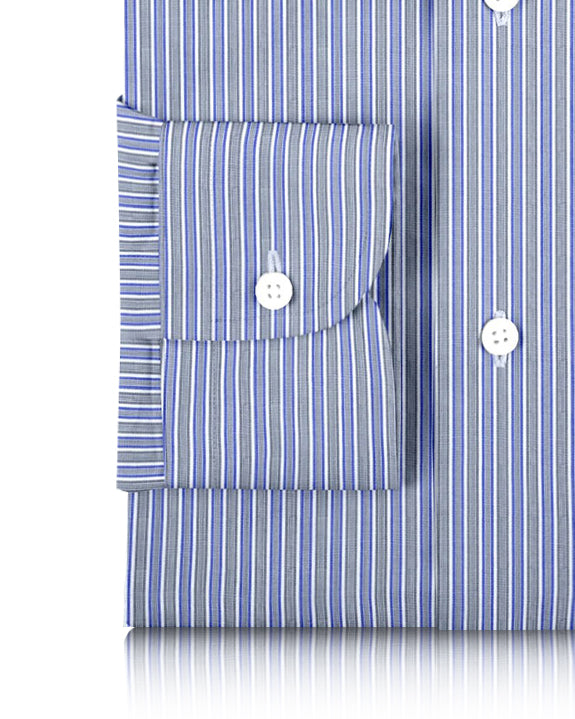 Grey White Blue & Black Alternate Stripes - 3