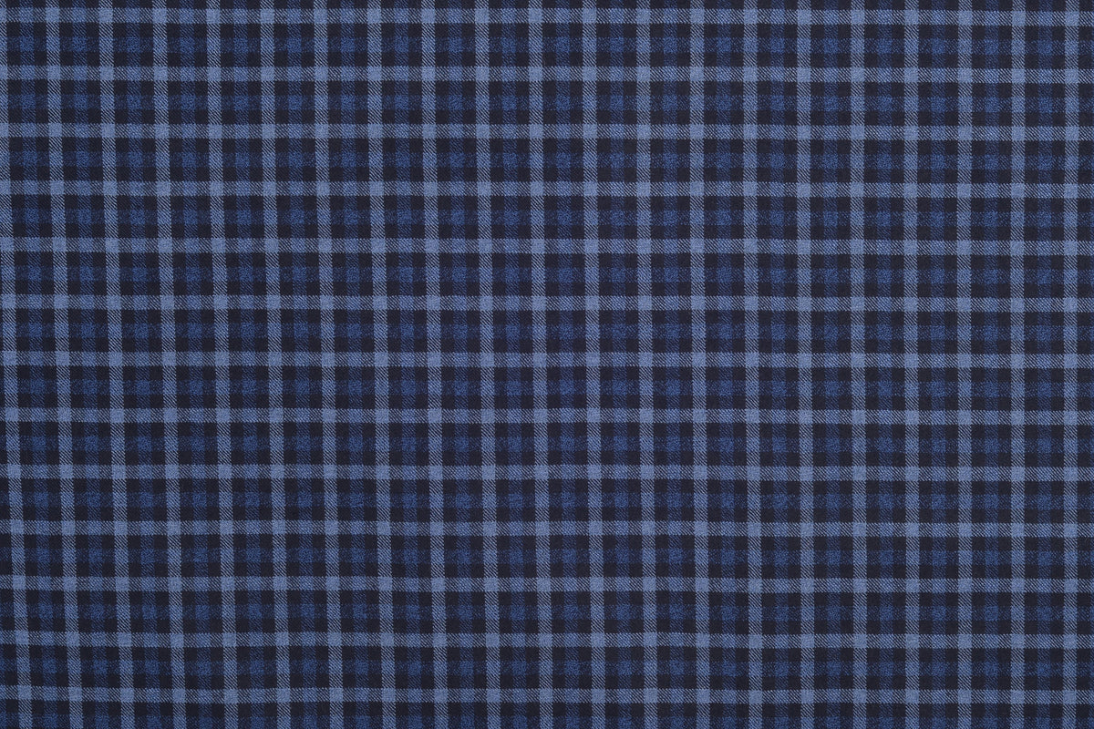 VBC Blue & Black Checks Twill Pant - 2
