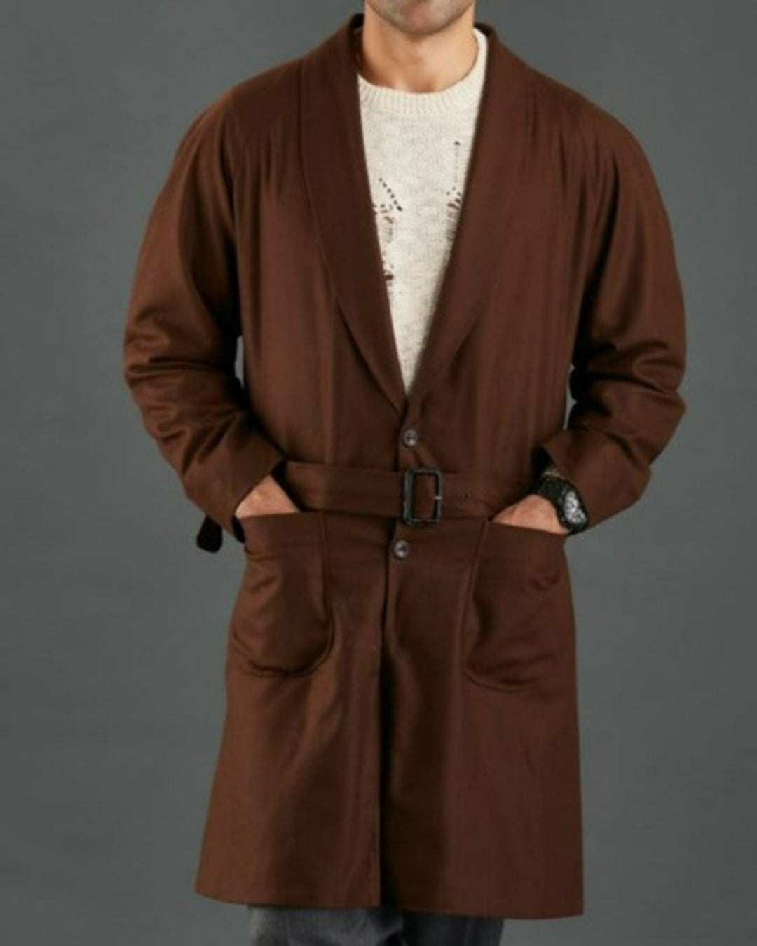 VBC Coffee Brown Flannel Over Coat - 1