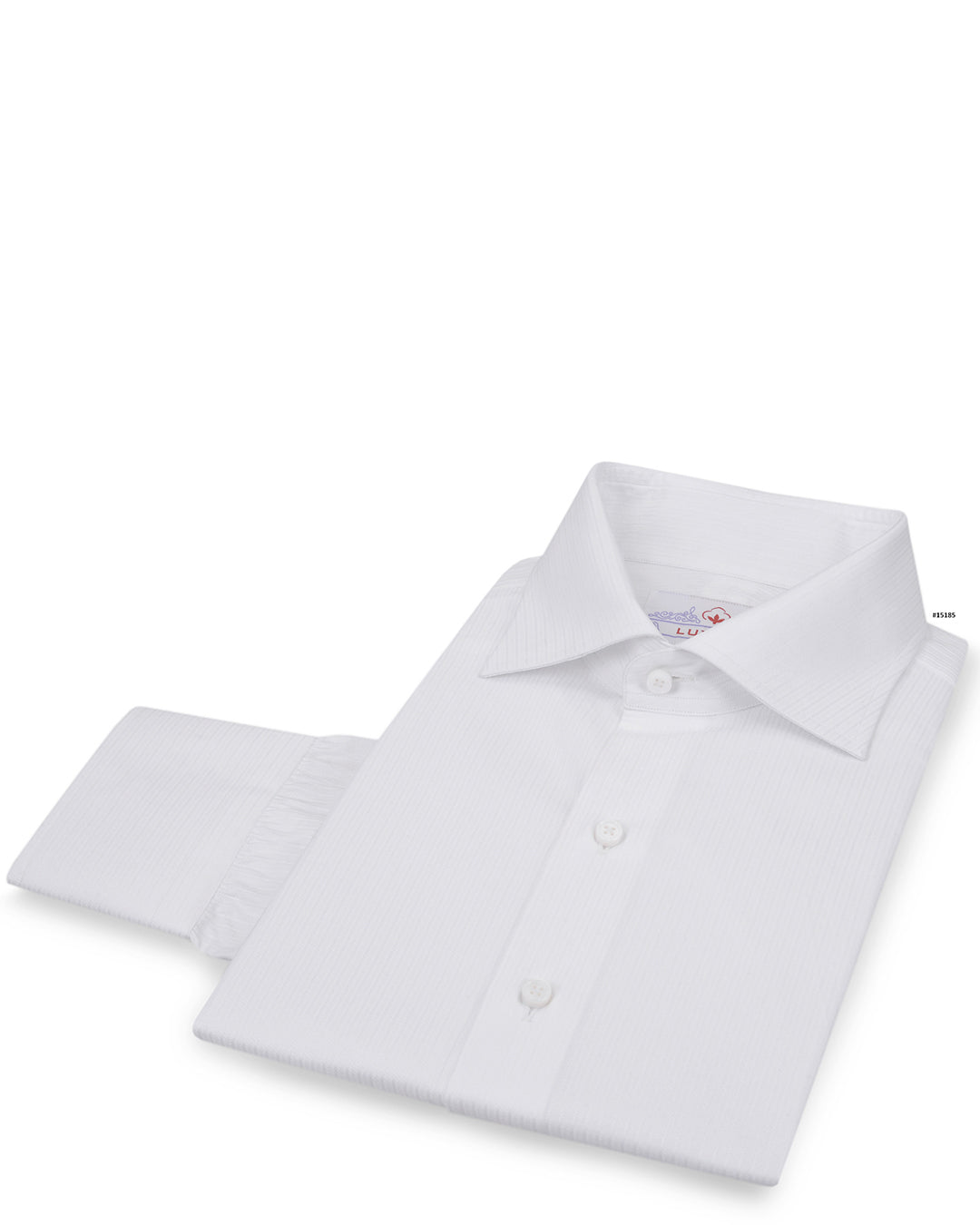 Business Shirt: White Micro Herringbone - 4