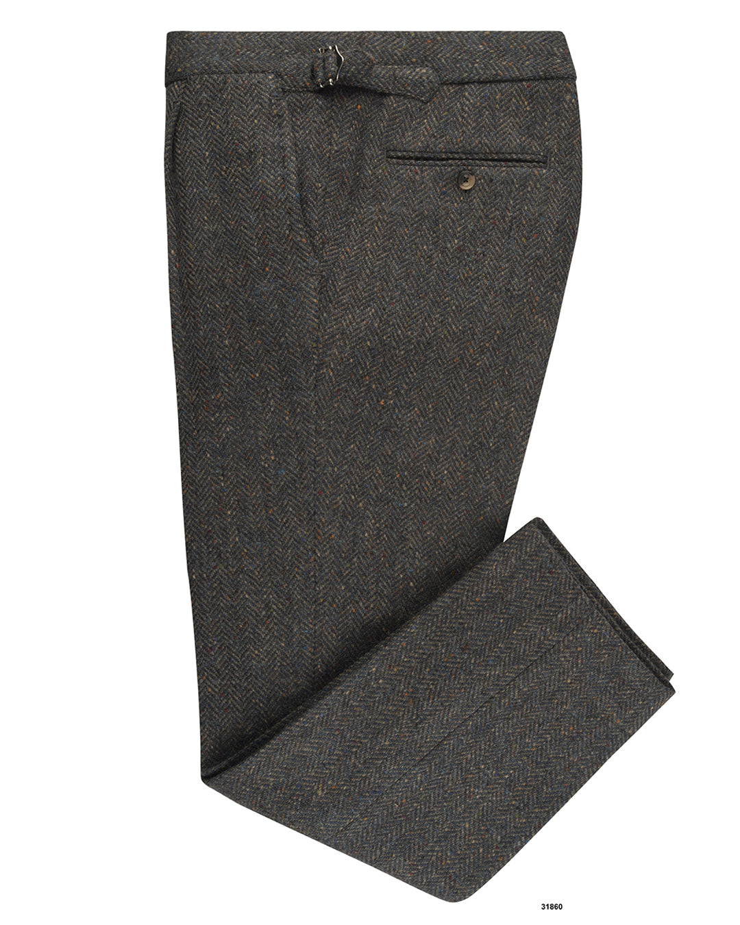 Molloy Herringbone Donegal Tweed Pants - Indigo - 1