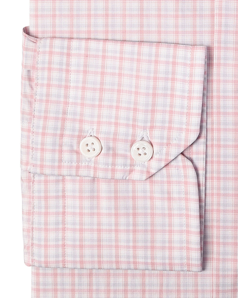 Alumo Salmon Pink and Grey Mini Tartan Checks