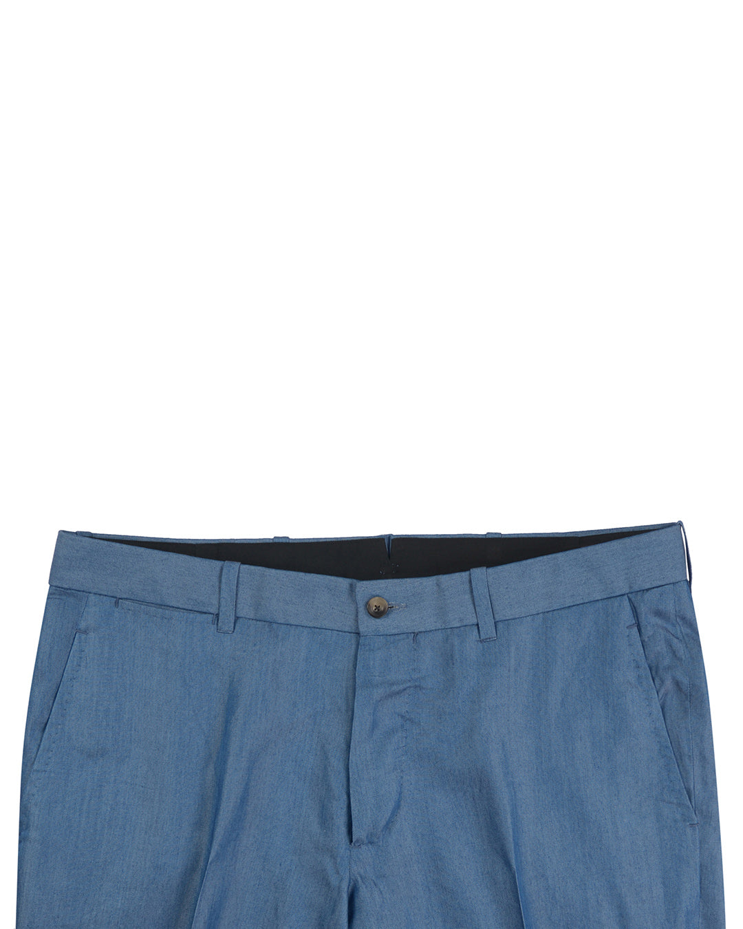 Blue Plain Cotton Pant - 2