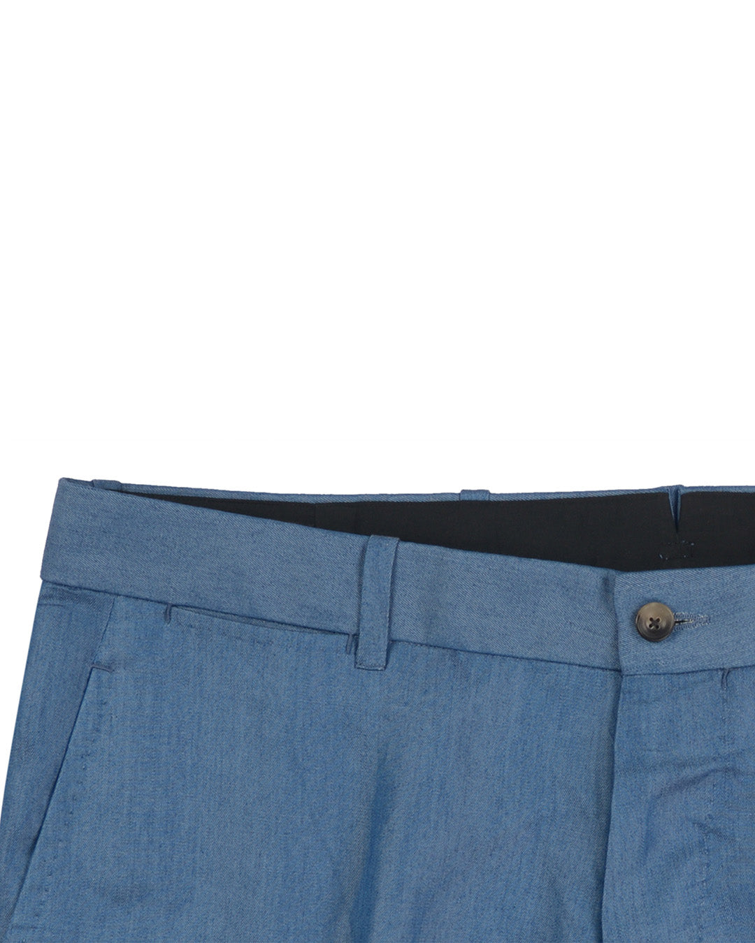 Blue Plain Cotton Pant - 4