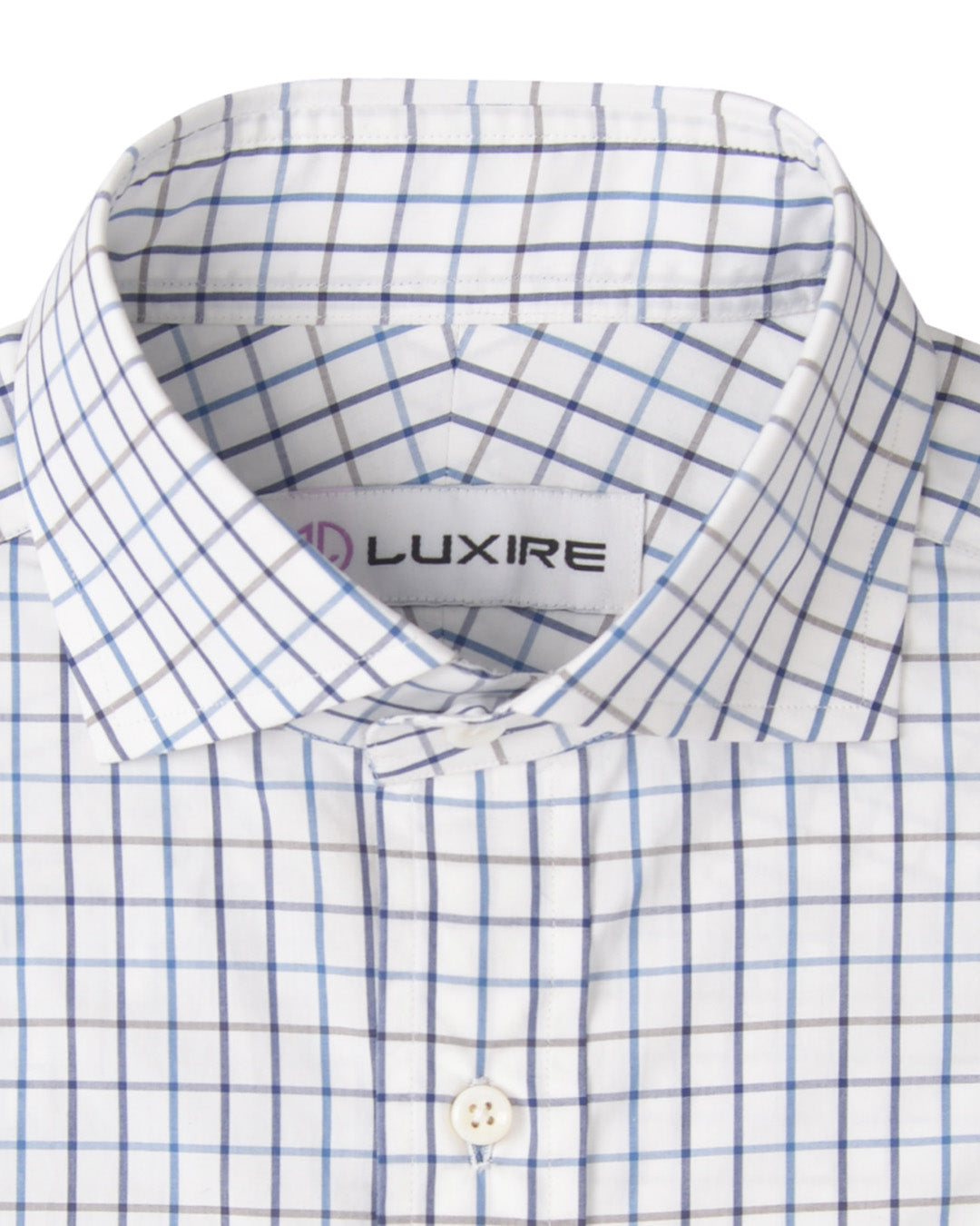 Easy-to-Iron Blue Navy White Grey Checks - 2
