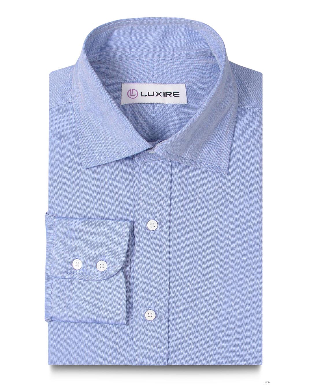 Soft Blue Herringbone - 1