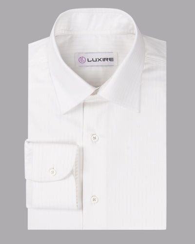 Zegna White Twill With Pale Blue HairLine Stripes