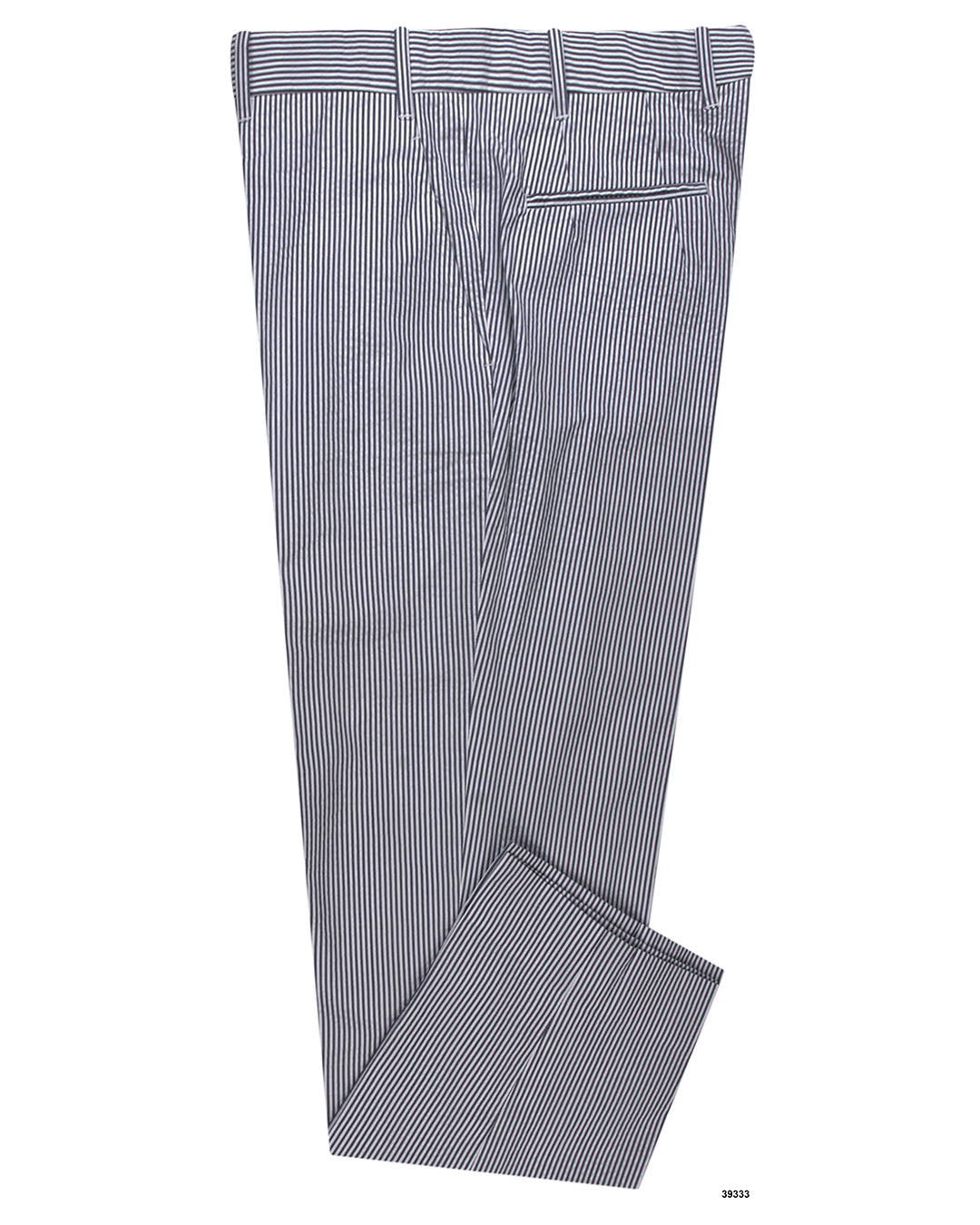 Navy Blue White Candy Stripes Seersucker - 1