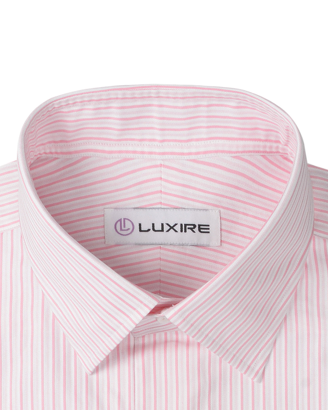 Pale Pink Dobby Stripes On White - 2