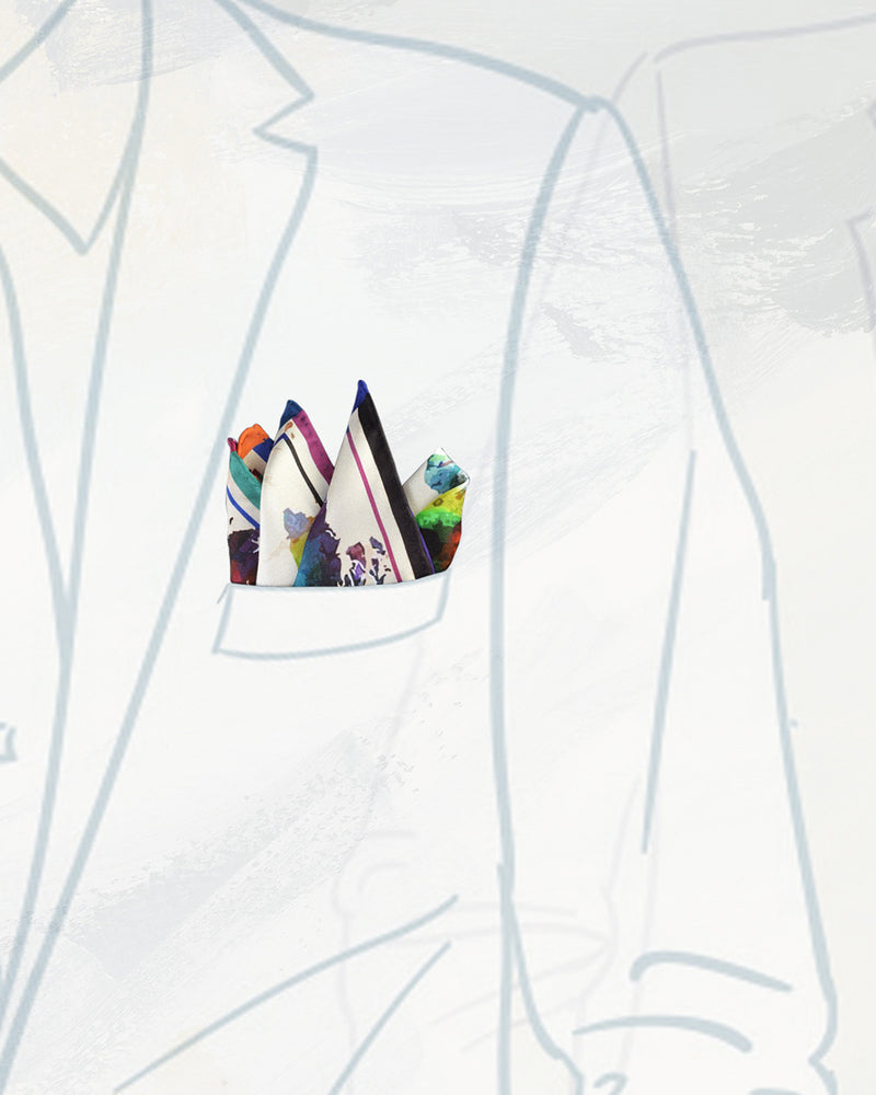 Pocket Square-Colored World