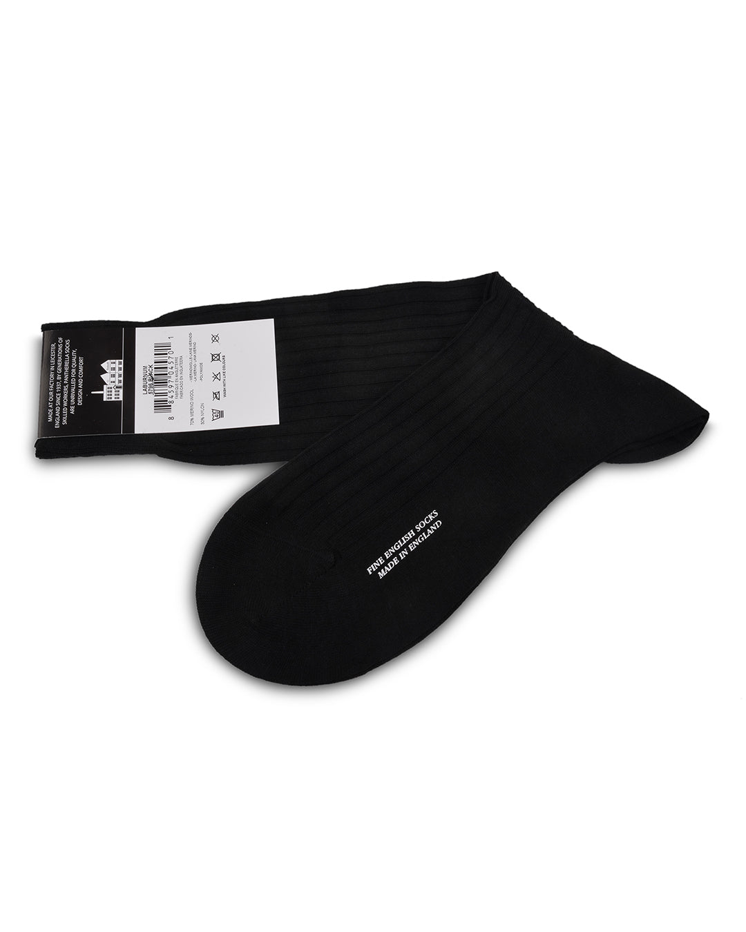 Pantherella LABURNUM Merino  Rib - Black - 2