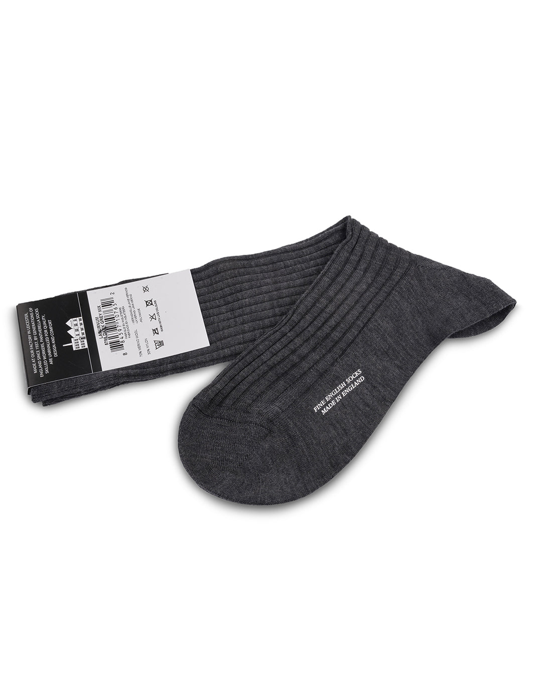 Pantherella LABURNUM Merino  Rib - Dark Grey - 2