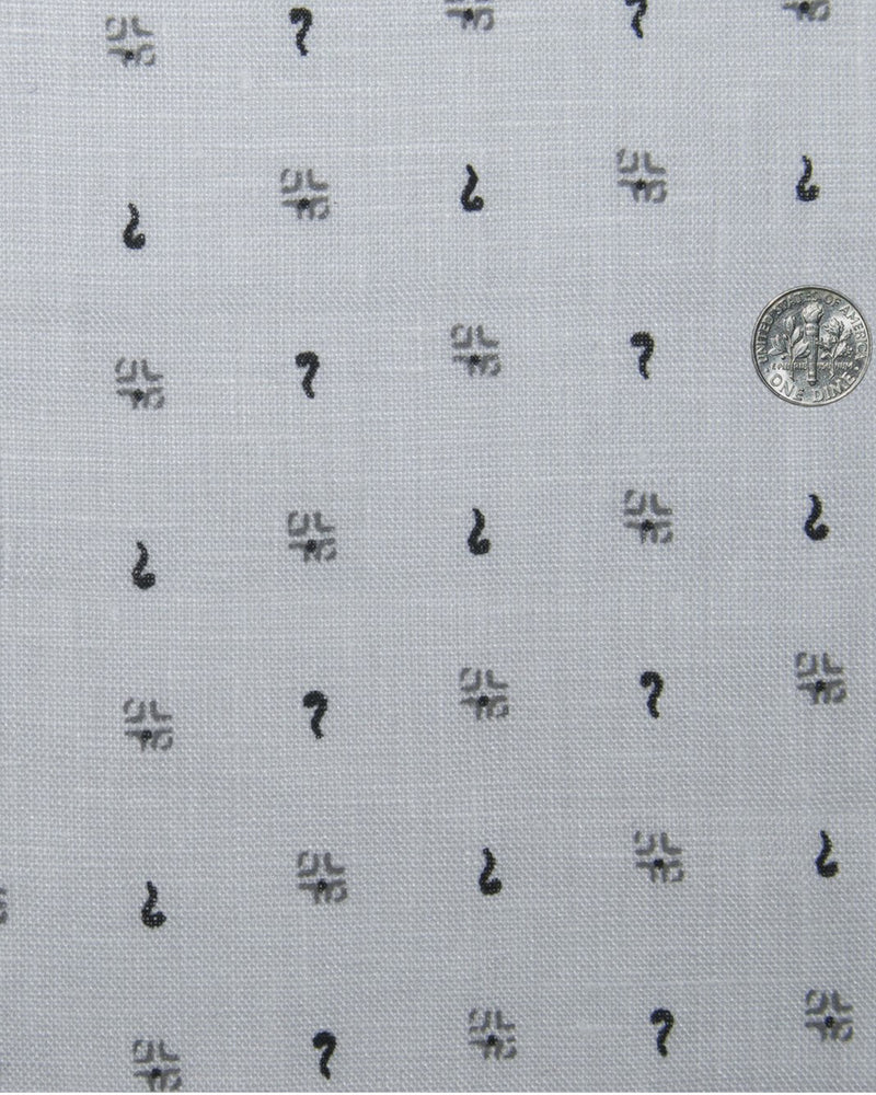 Camp collar PRESET STYLE in Linen: Grey Printed Marks On White