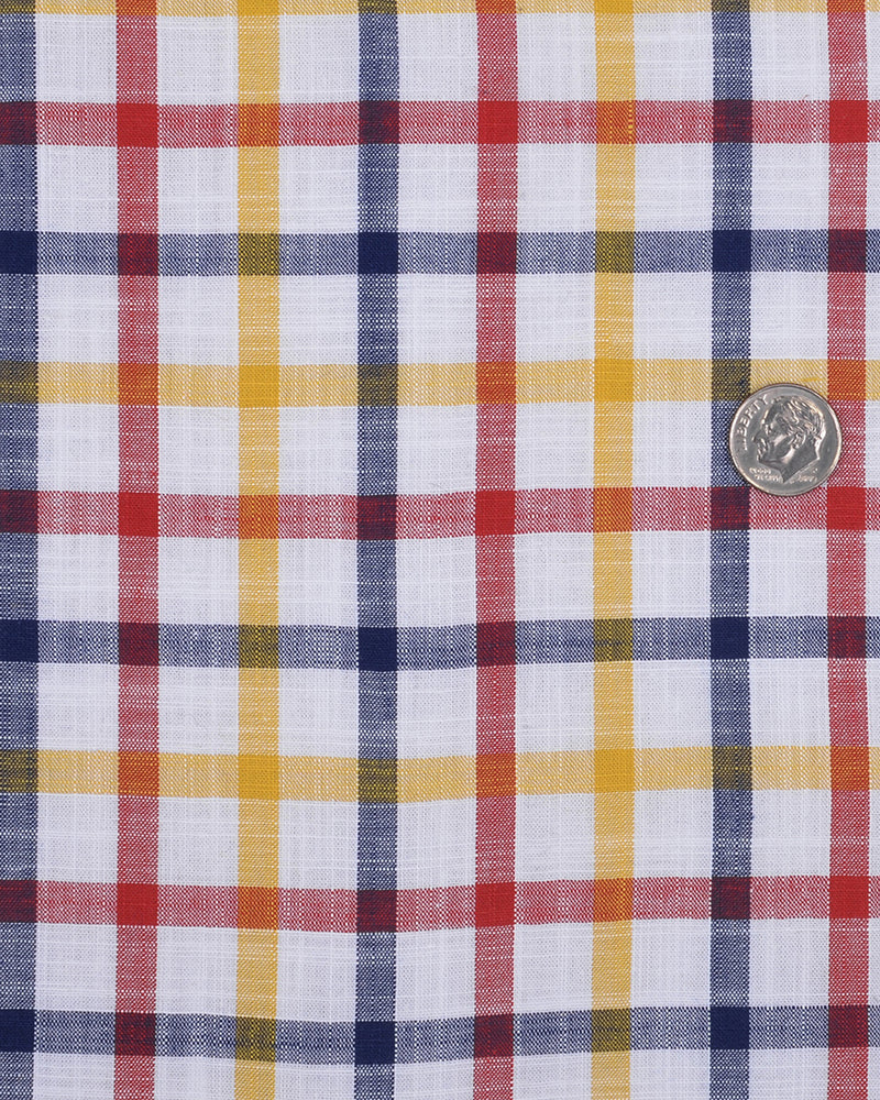 Checks: Red Navy Yellow Tattersall Chambray