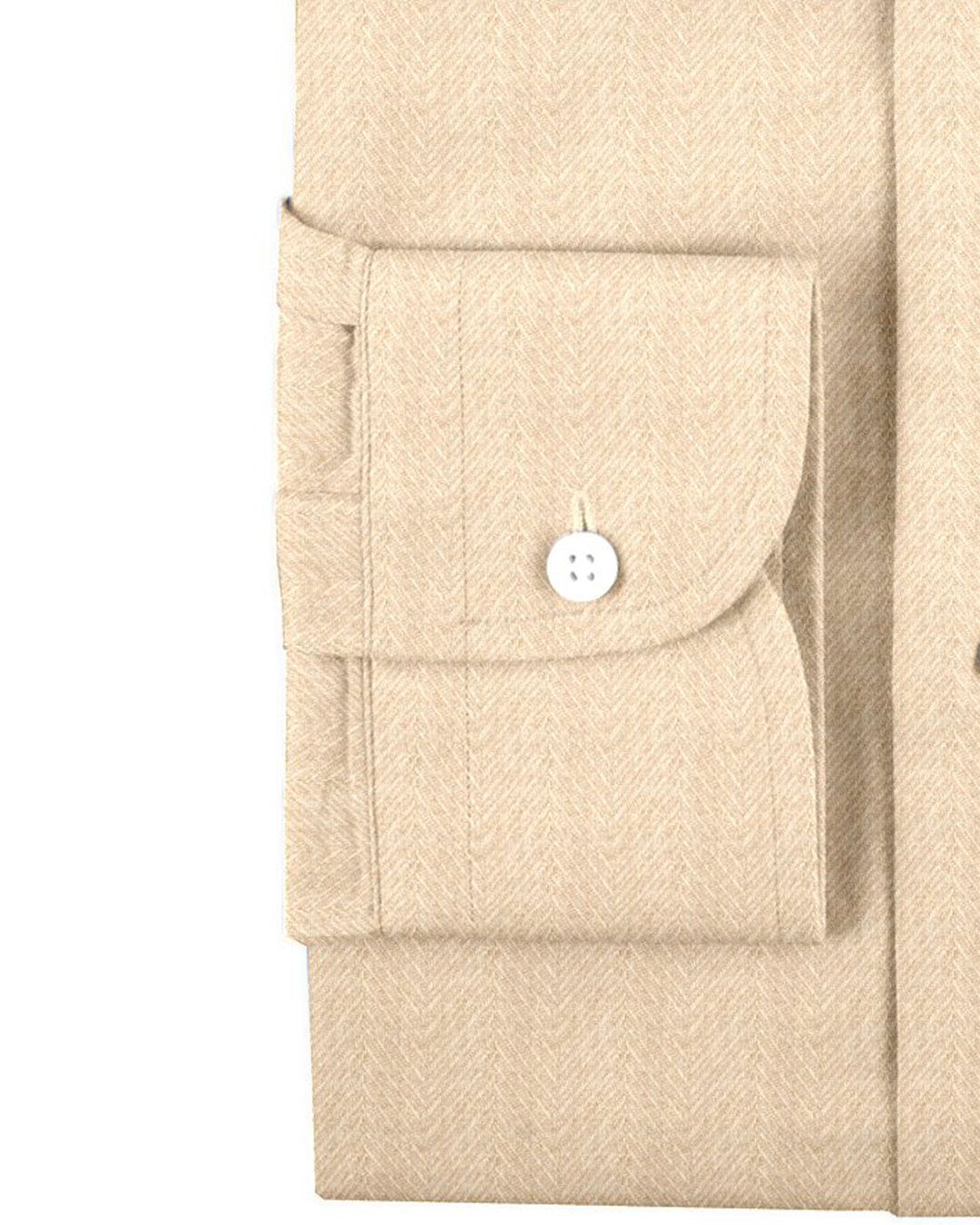 Cashmerello Alumo: Light Beige Cotton Herringbone - 3