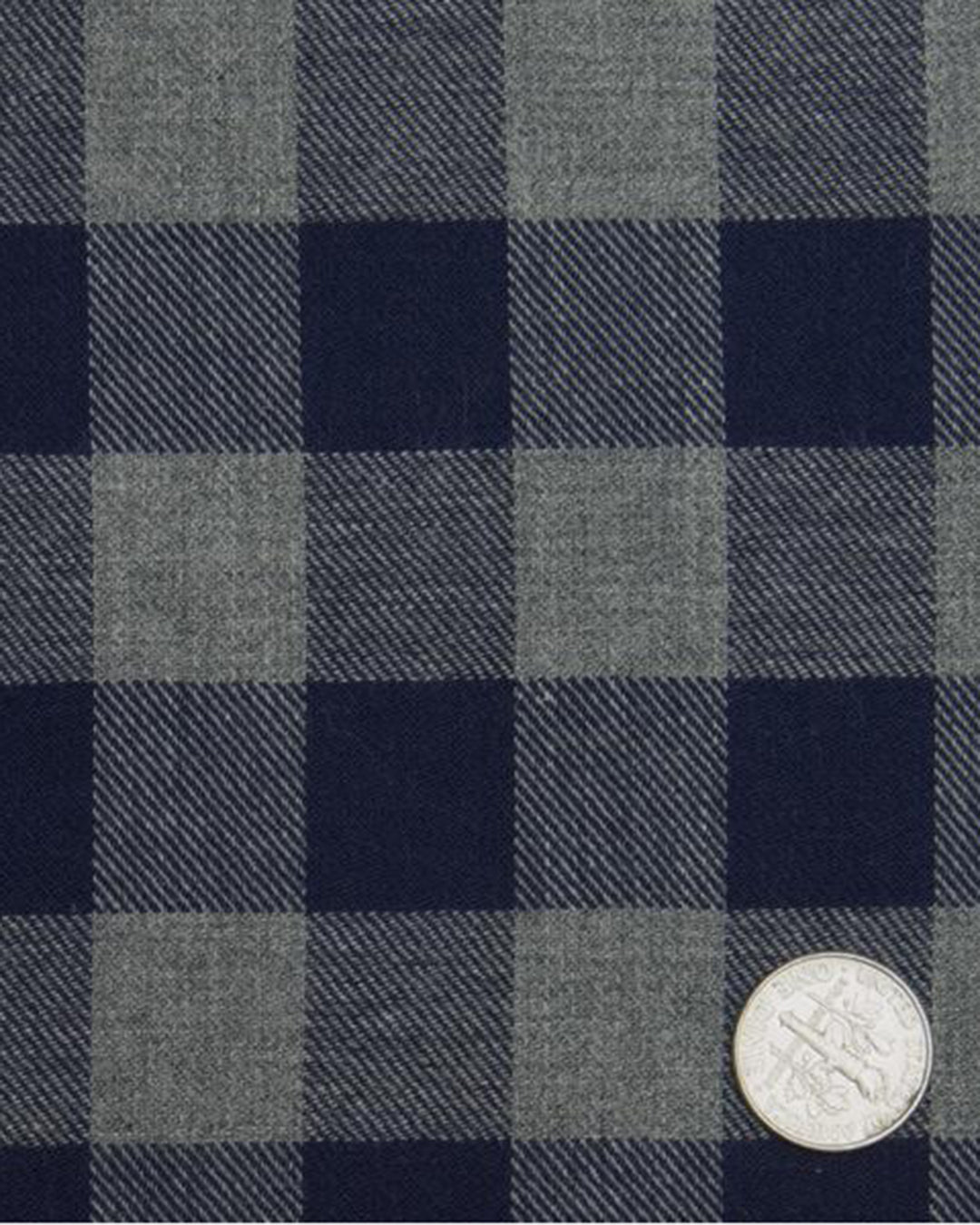Navy Shepherd Check On Grey Flannel Work Shirt - 2