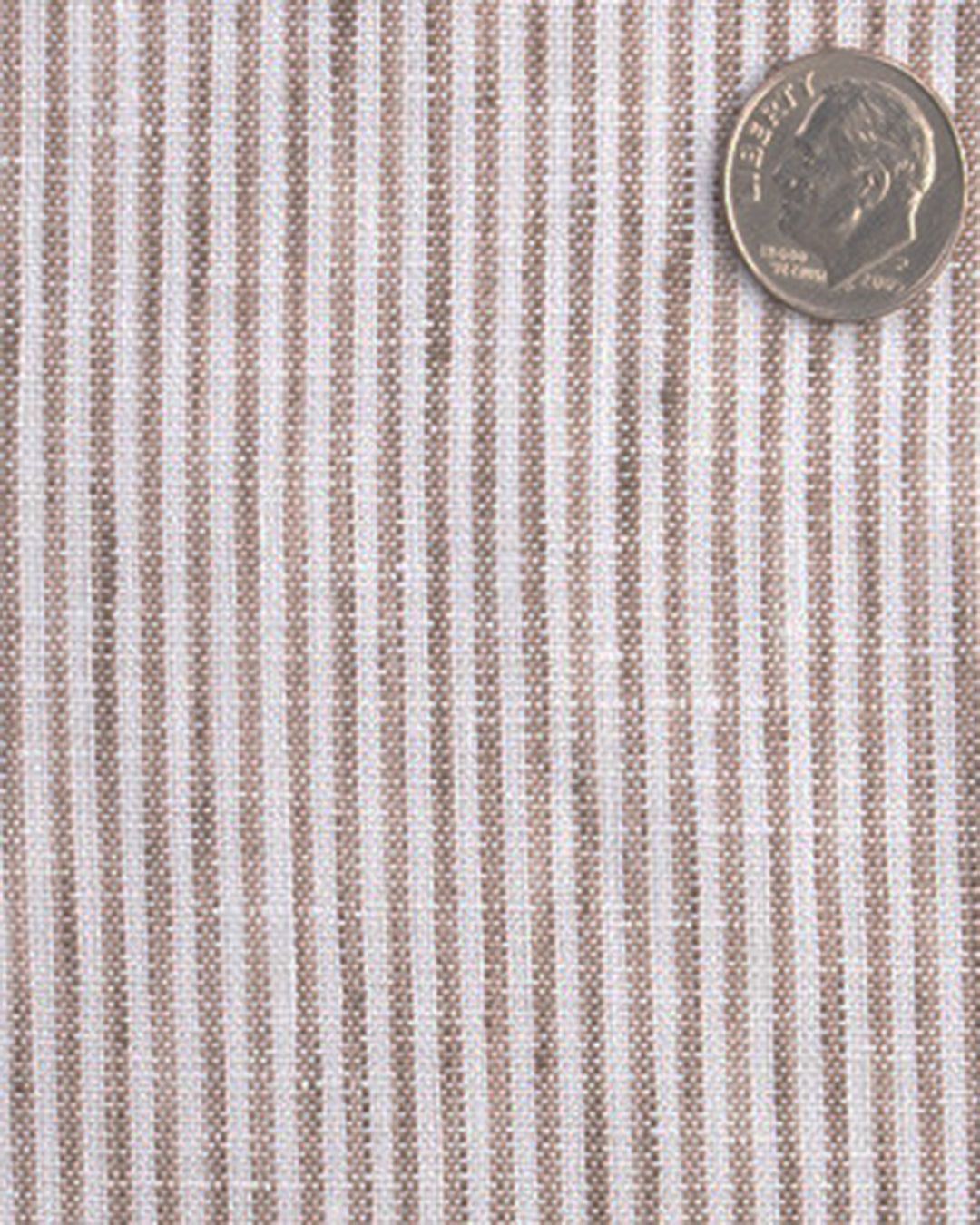 Albini Linen: Brown White Dress Stripes - 4