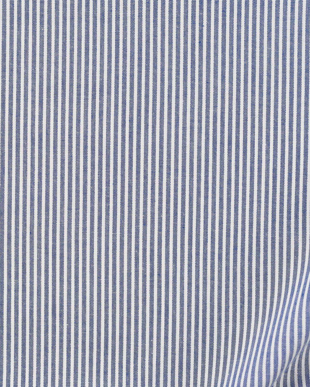 Navy Blue University Stripe Oxford Shirt - 4