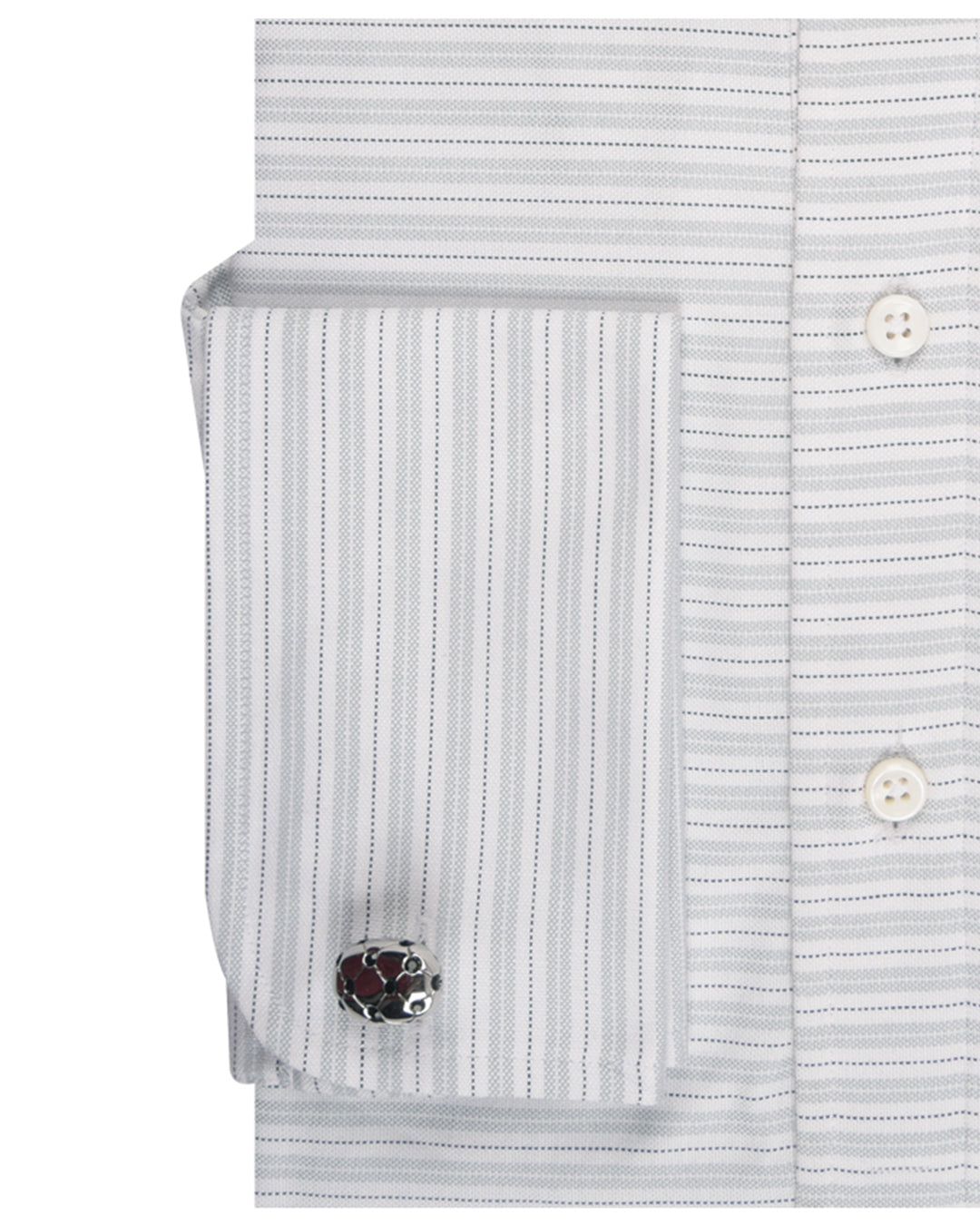 Alumo Oxford Stone Grey and Navy Alternate Stripes - 3