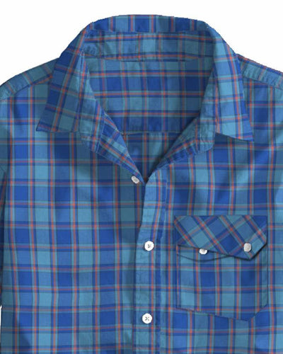 Dark Light Blue Orange Checks