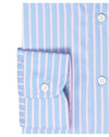 Blue Pink Stripes Twill