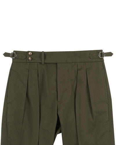 Brisbane Moss Olive Cotton Cavalry Twill