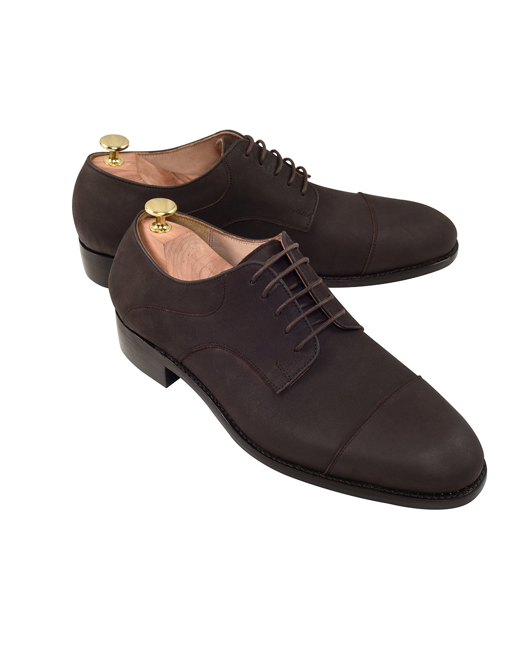 Brown Nubuck Captoe Derby - 1