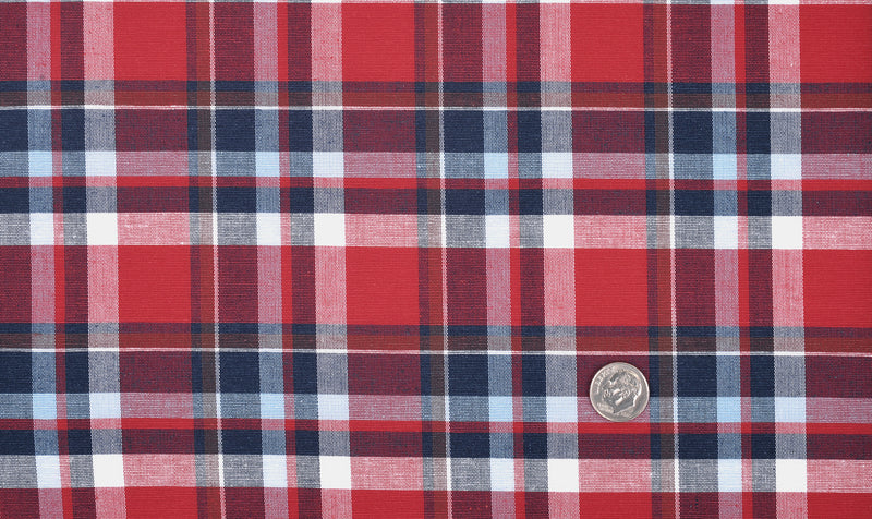 Bright Red Blue Madras Checks