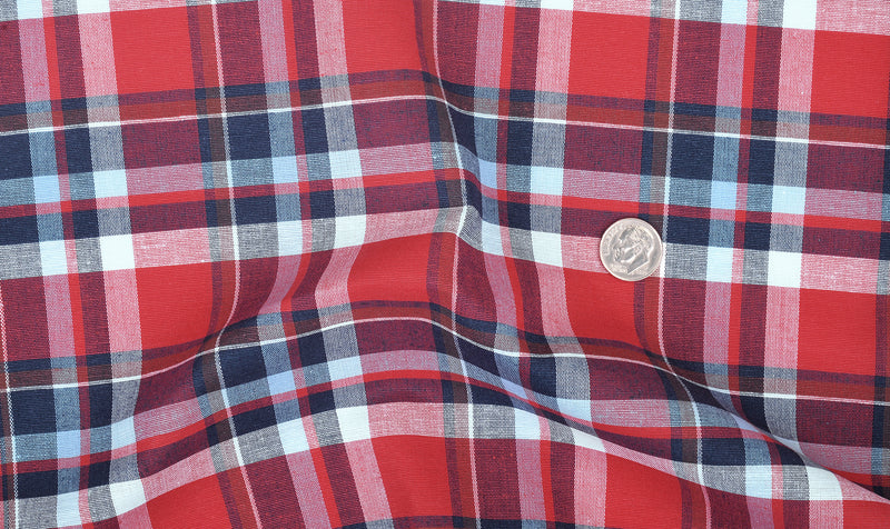 Bright Red Blue Madras Checks