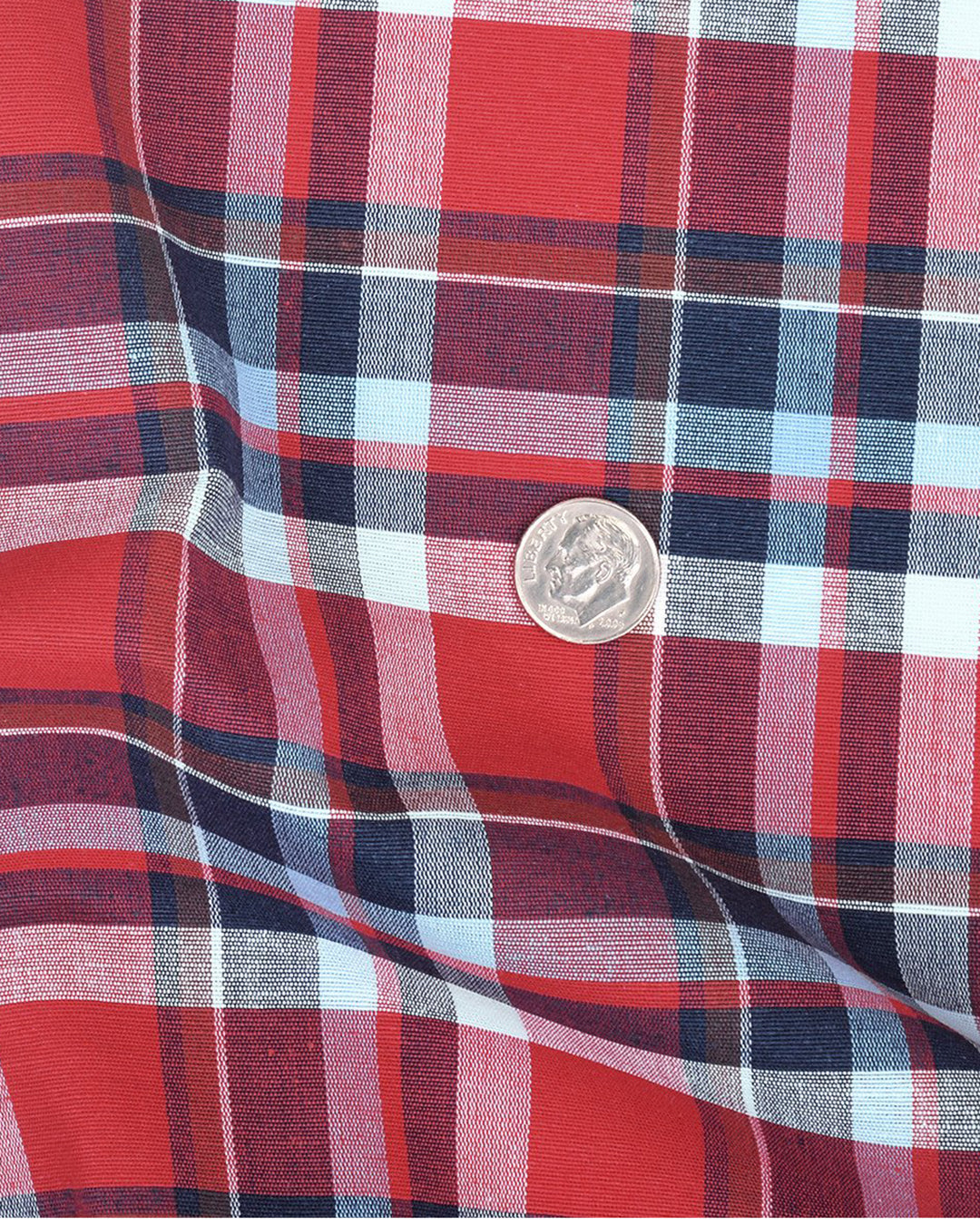 Bright Red Blue Madras Checks - 4