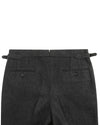 Charcoal Grey 100% Wool Flannel High Waisted Pant