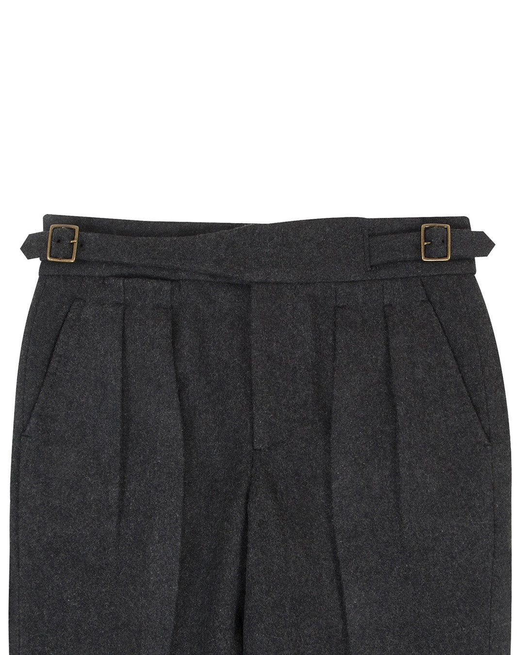Gurkha Pant in Charcoal Grey Wool Flannel