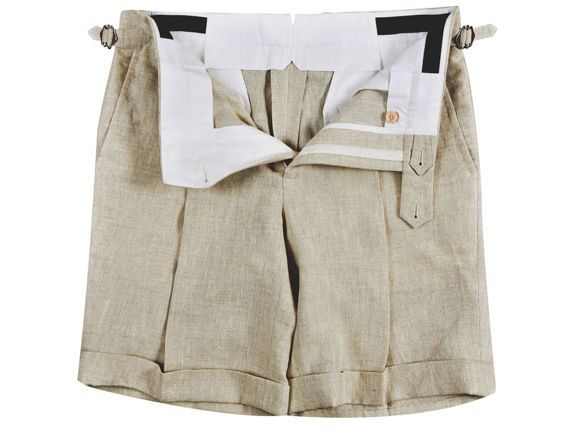100% Linen Suiting Muslin Shorts