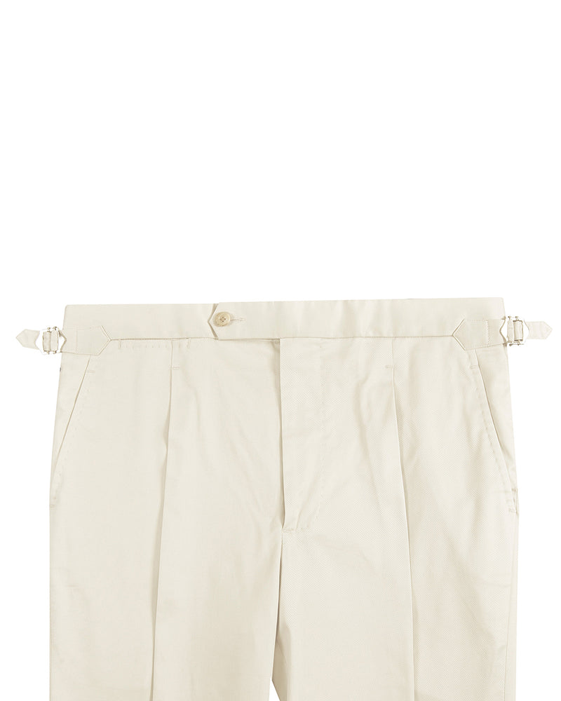 Ivory Cotton Twill Dress Pant