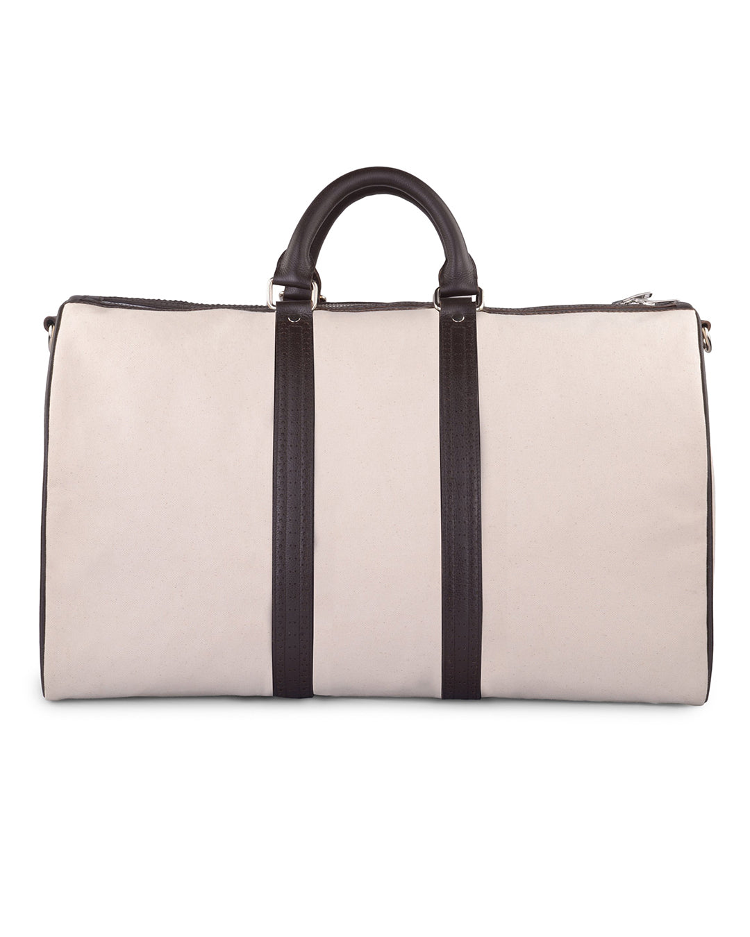Duffle Bag in Canvas with Brogue Leather Trims - 2