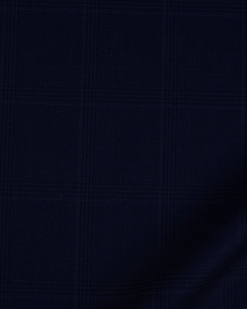 Drago: Super 160s Navy Prince of Wales Checks Dress Pant