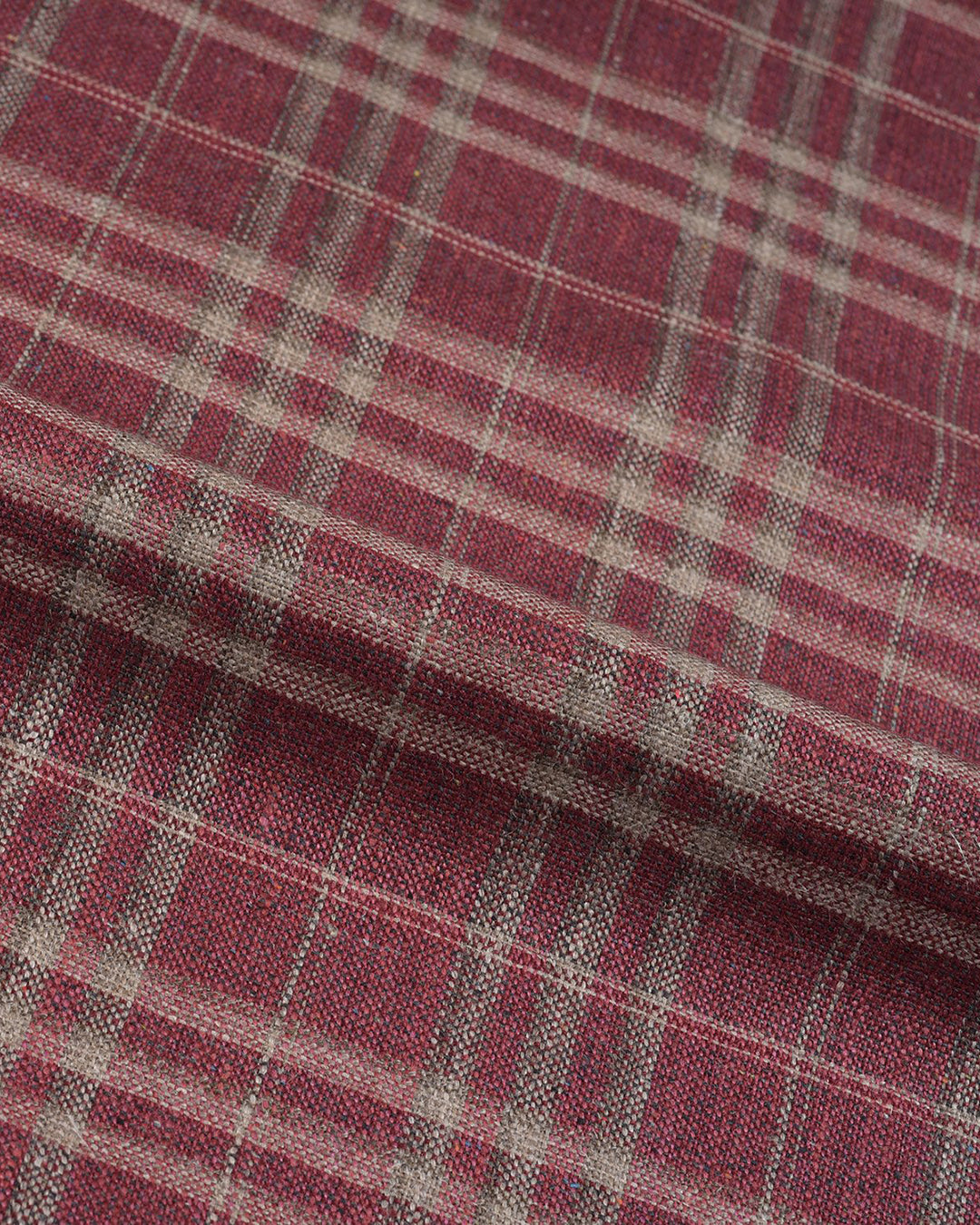 EThomas Maroon Windowpane Checks - 4