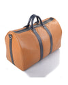 Leather Holdall Bag in Tan with Navy trim