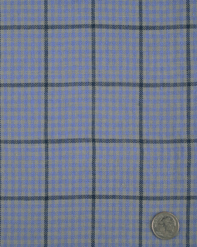 Dugdale Silver & Light Blue Gingham With Navy Overcheck
