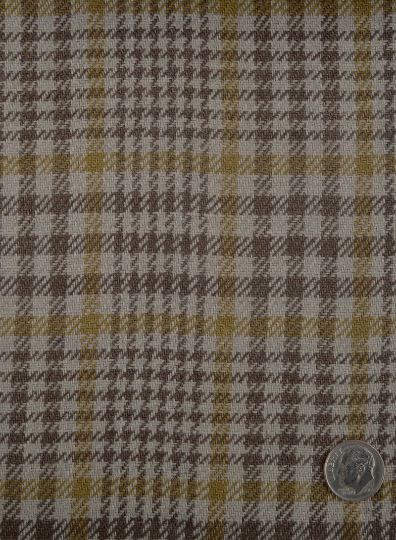 Dugdale Beige Brown Check With Gold Overcheck