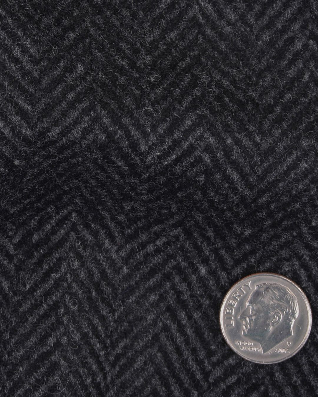 EThomas Wool Cashmere: Dark Grey Herringbone - 8