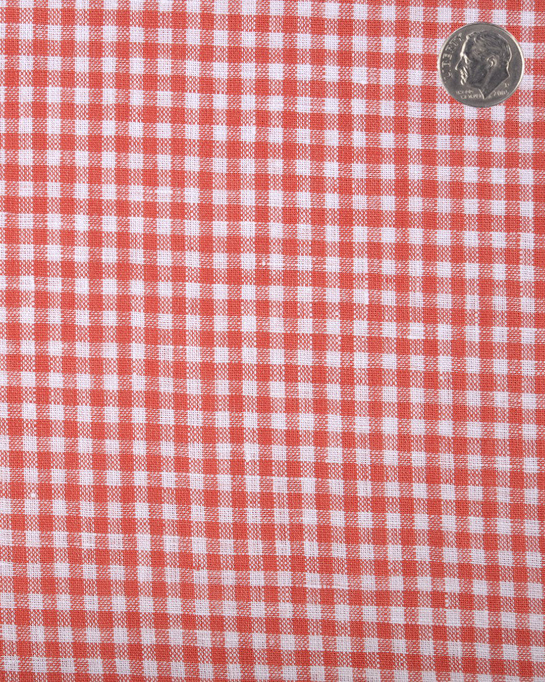 Linen:Orange Gingham Checks - 5