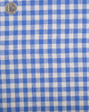 Linen:Cream Blue Gingham Checks