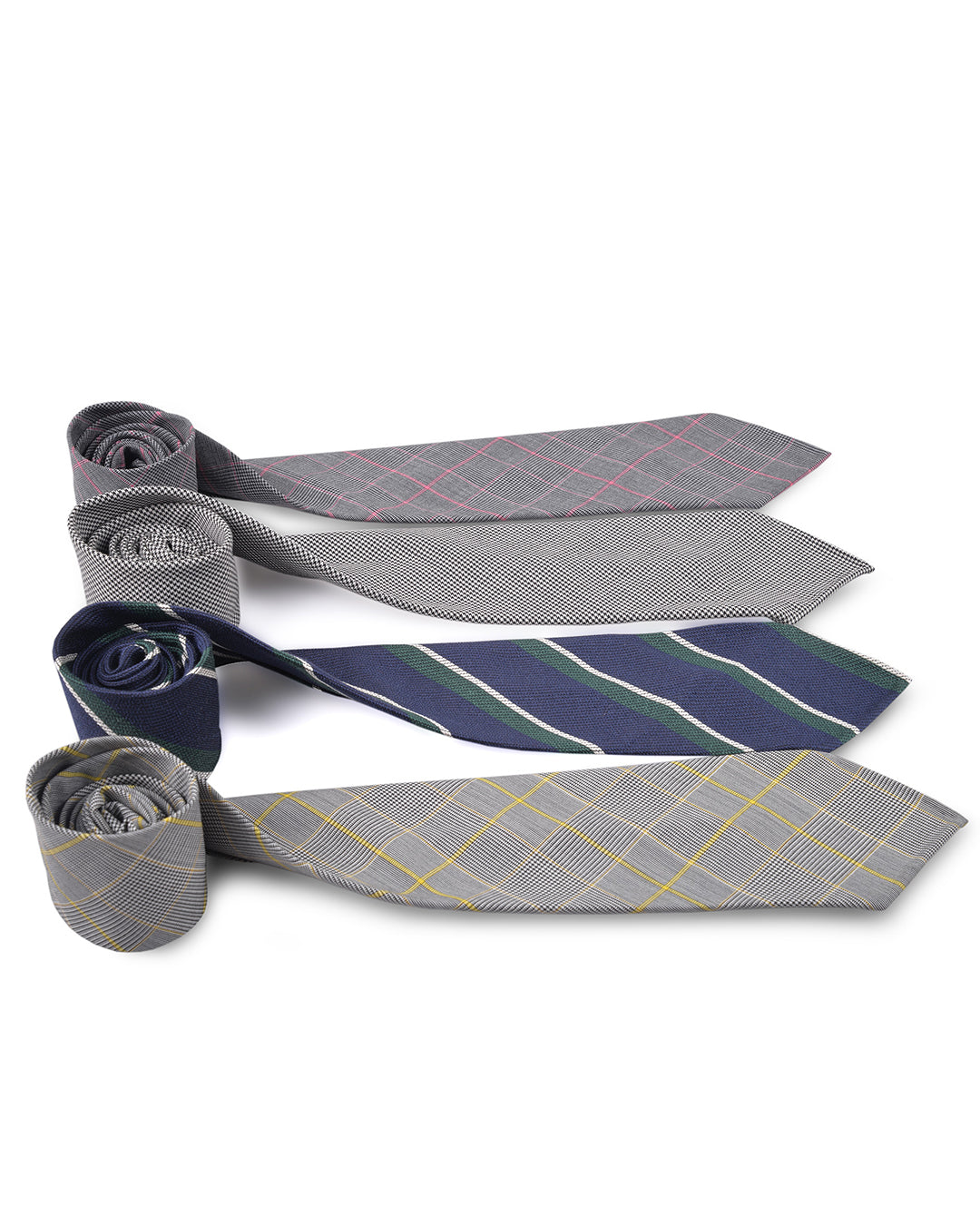 Grey Pink Pow Checks Tie - 1