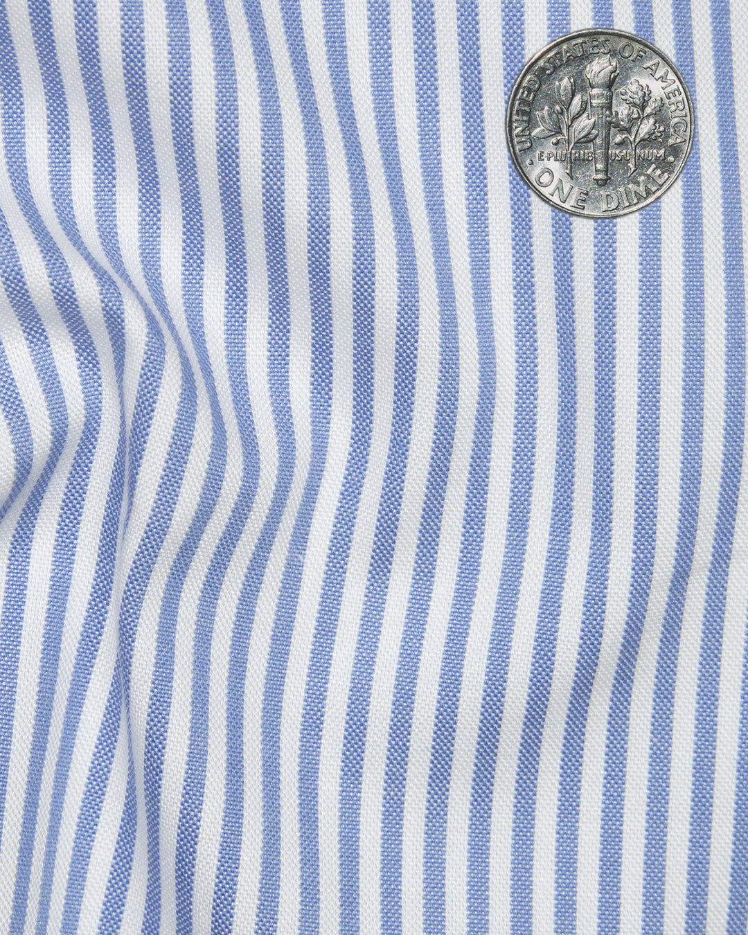 Blue Dress Stripes on White - 4