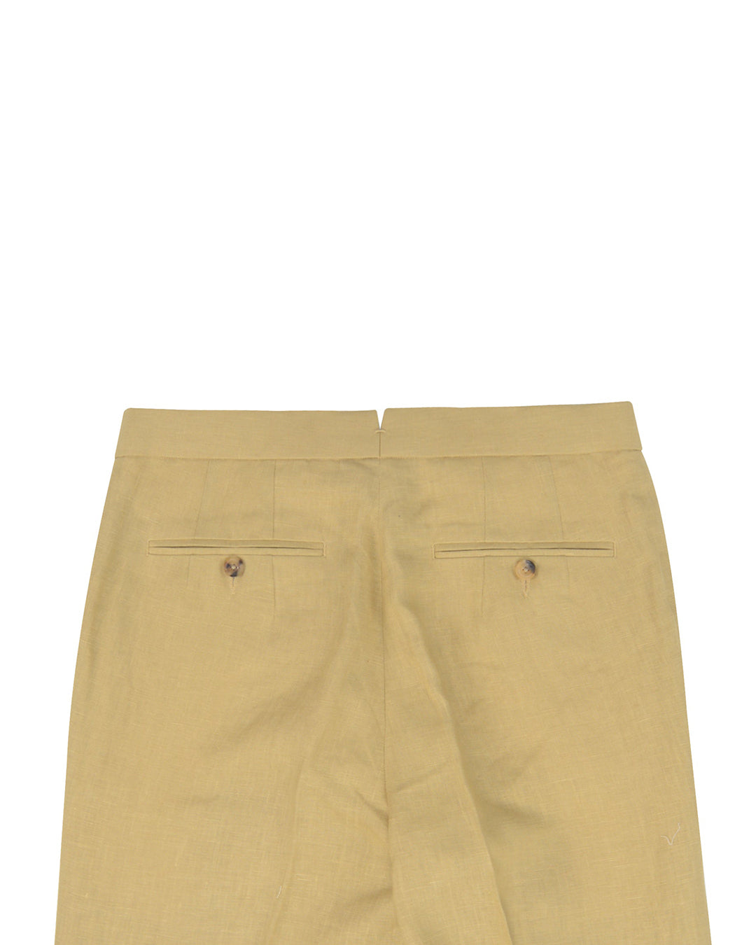 Goldish Yellow Linen Dress Pant - 4
