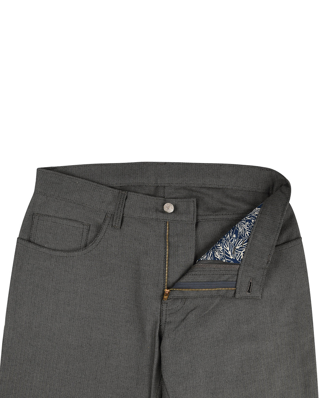 Grey Black Herringbone Pants - 4