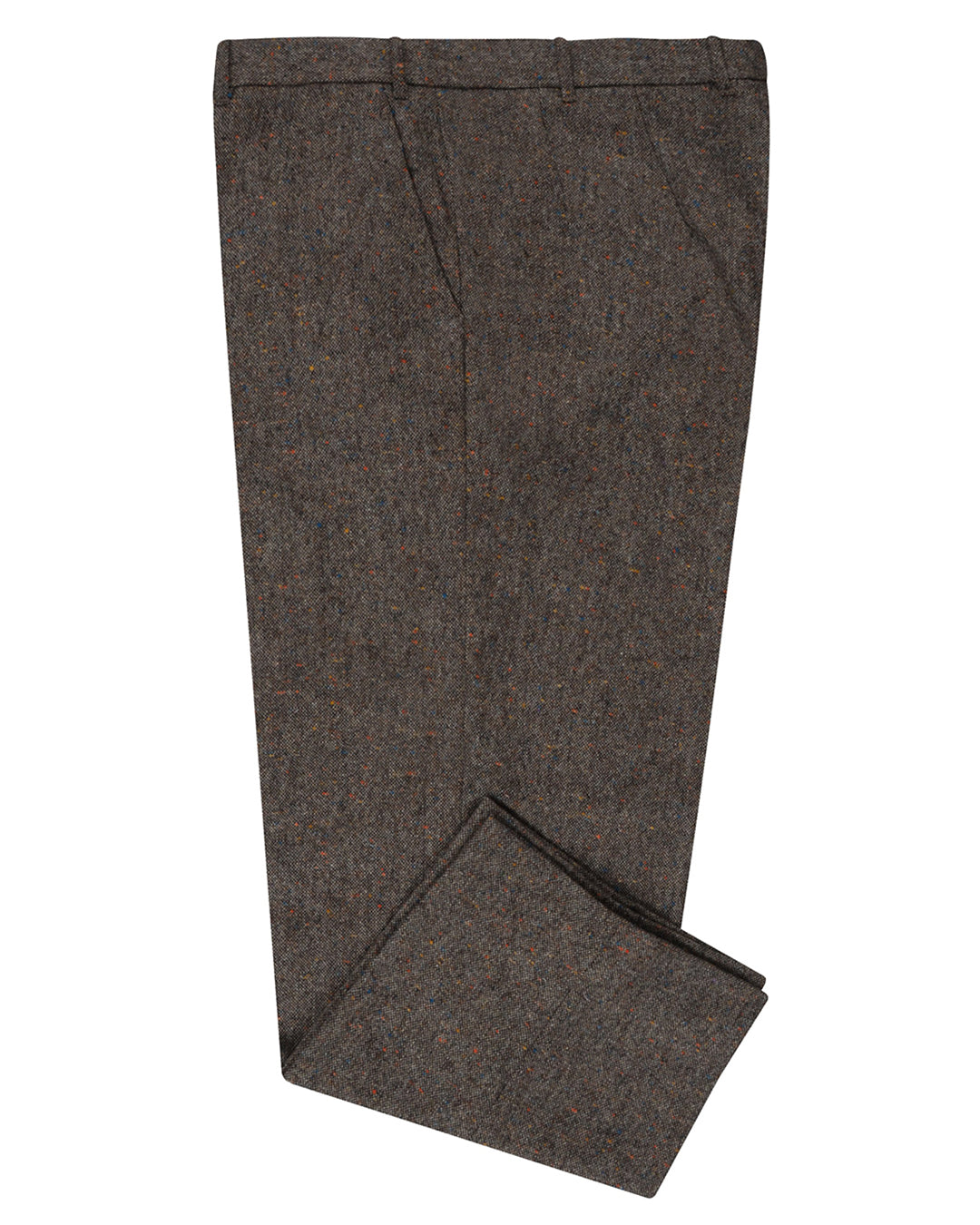 Holland & Sherry Tweed Wool Multicolor Brown Tint - Pink With Blue Orange Point Tweed - 1
