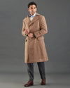 Drago 5% Cashmere 95% Wool: Fawn Flannel Over Coat