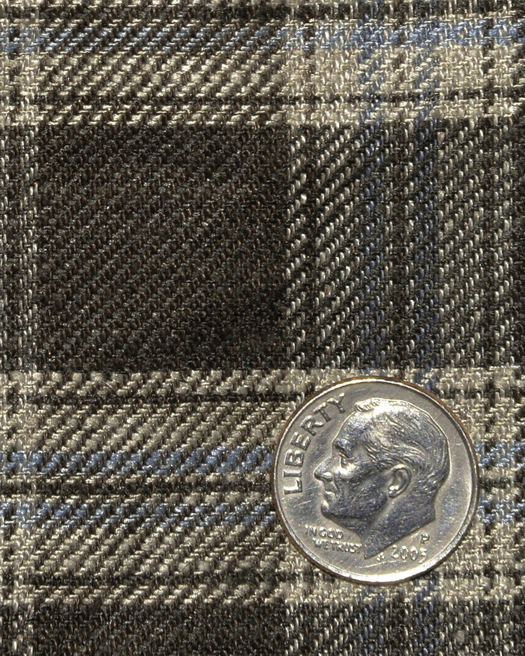 Loro Piana: Brown Off-white Twill Tartan Checks - 3